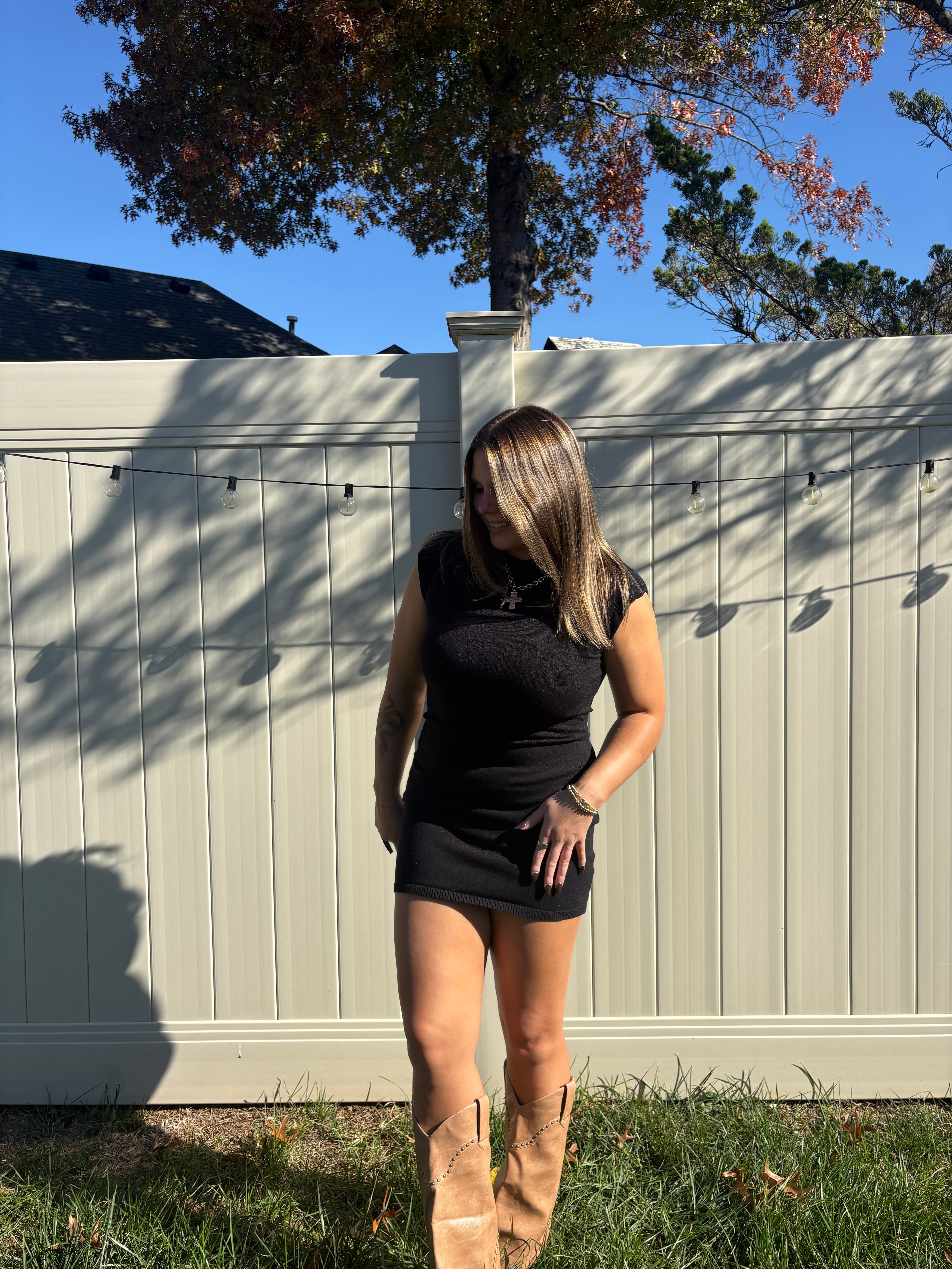 KENDALL MOCK NECK SWEATER MINI DRESS