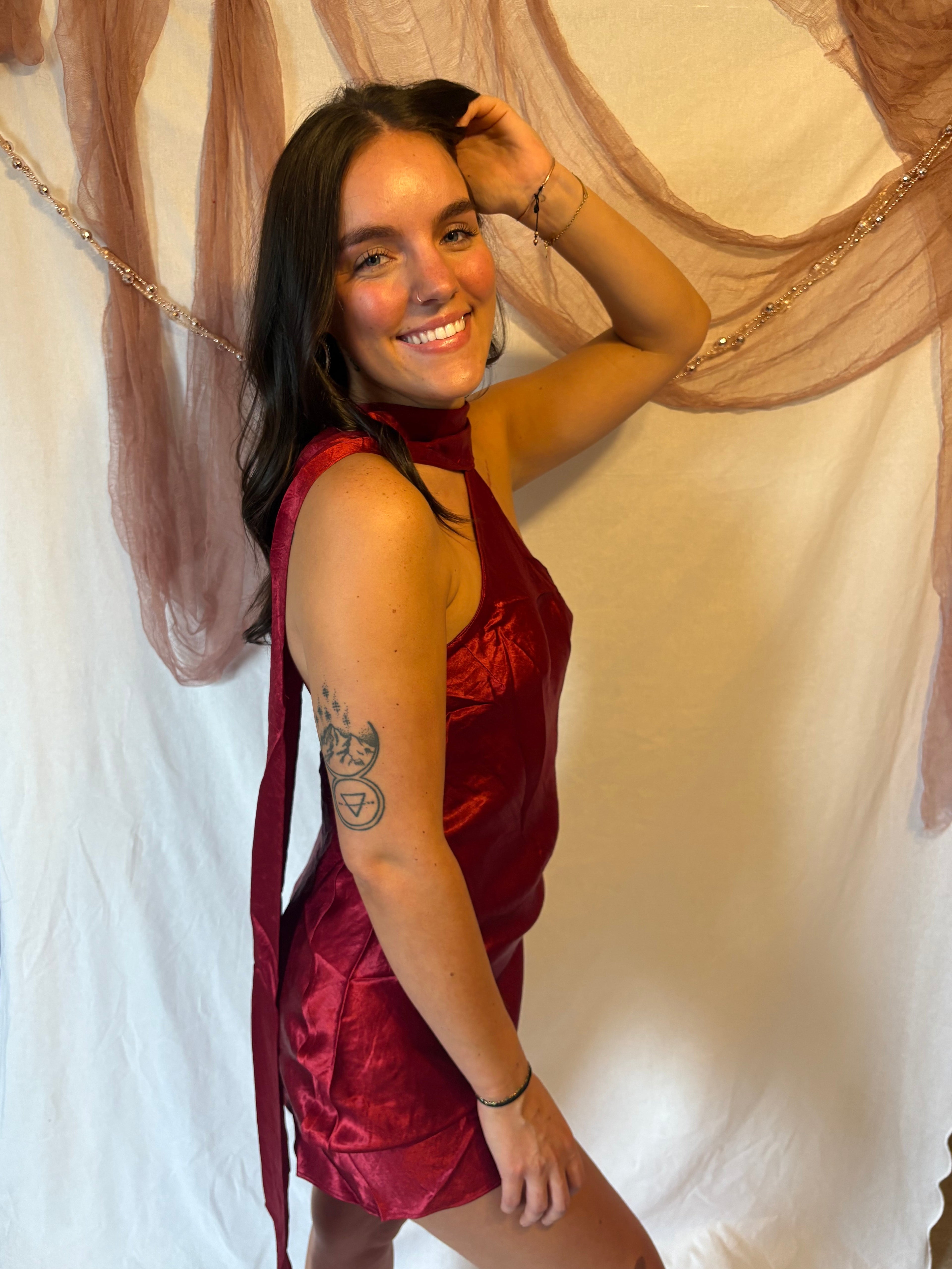 HEARTBREAKER SILK MINI DRESS