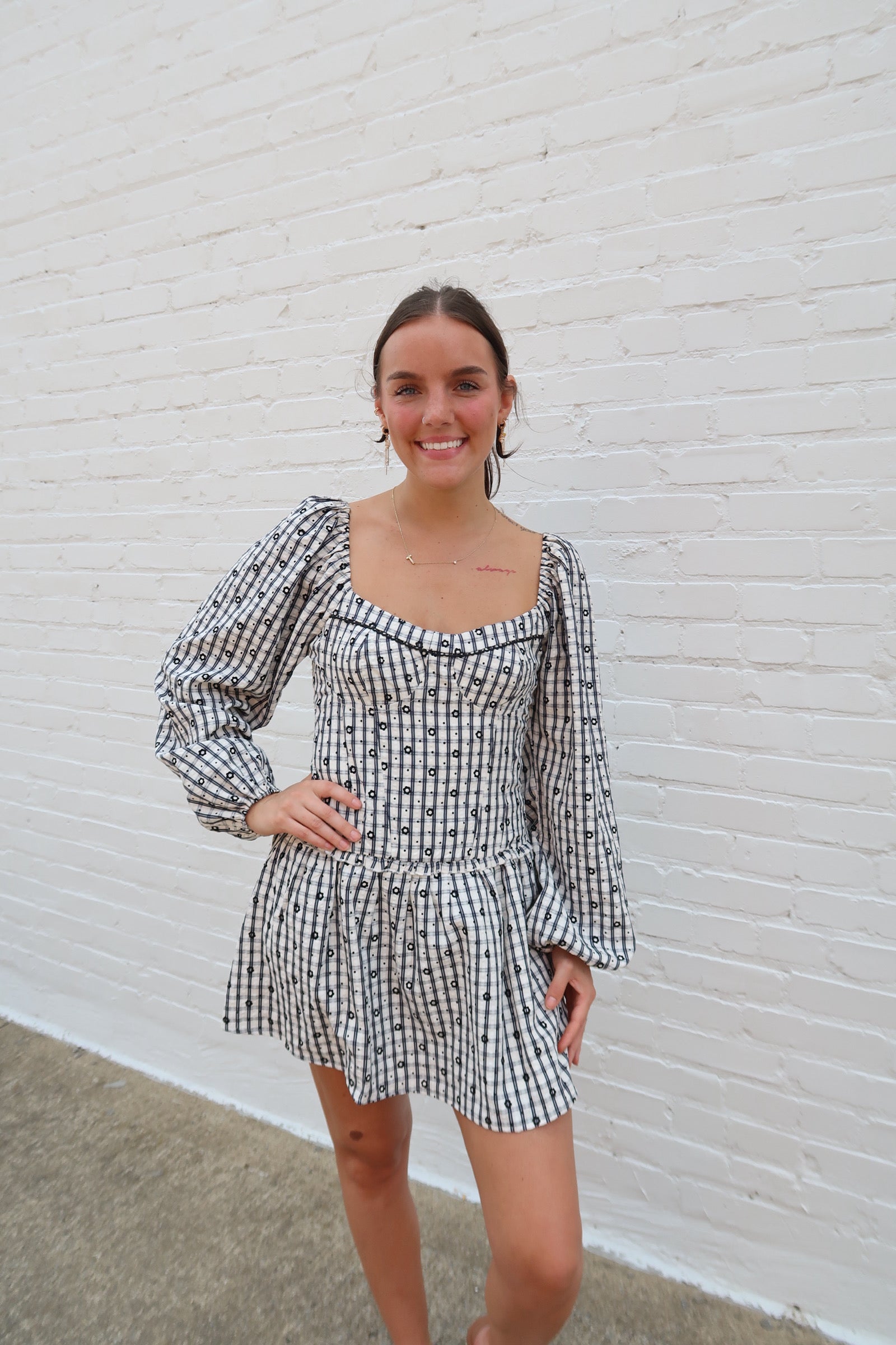 CLAIRE PUFF SLEEVE MINI DRESS