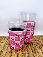 Cherry Bow Coquette Girl Iced Coffee Drink Sleeve - Small