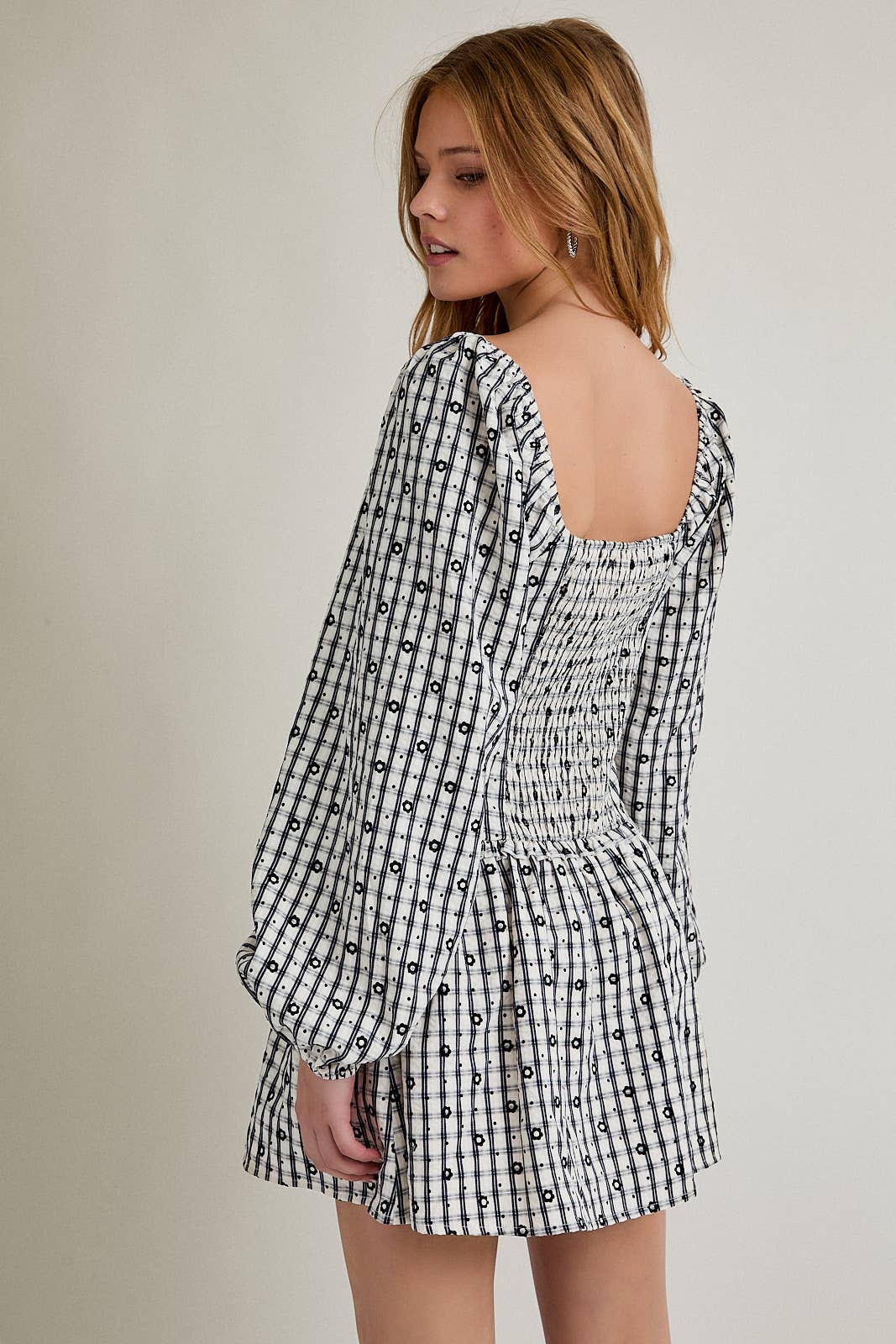 CLAIRE PUFF SLEEVE MINI DRESS