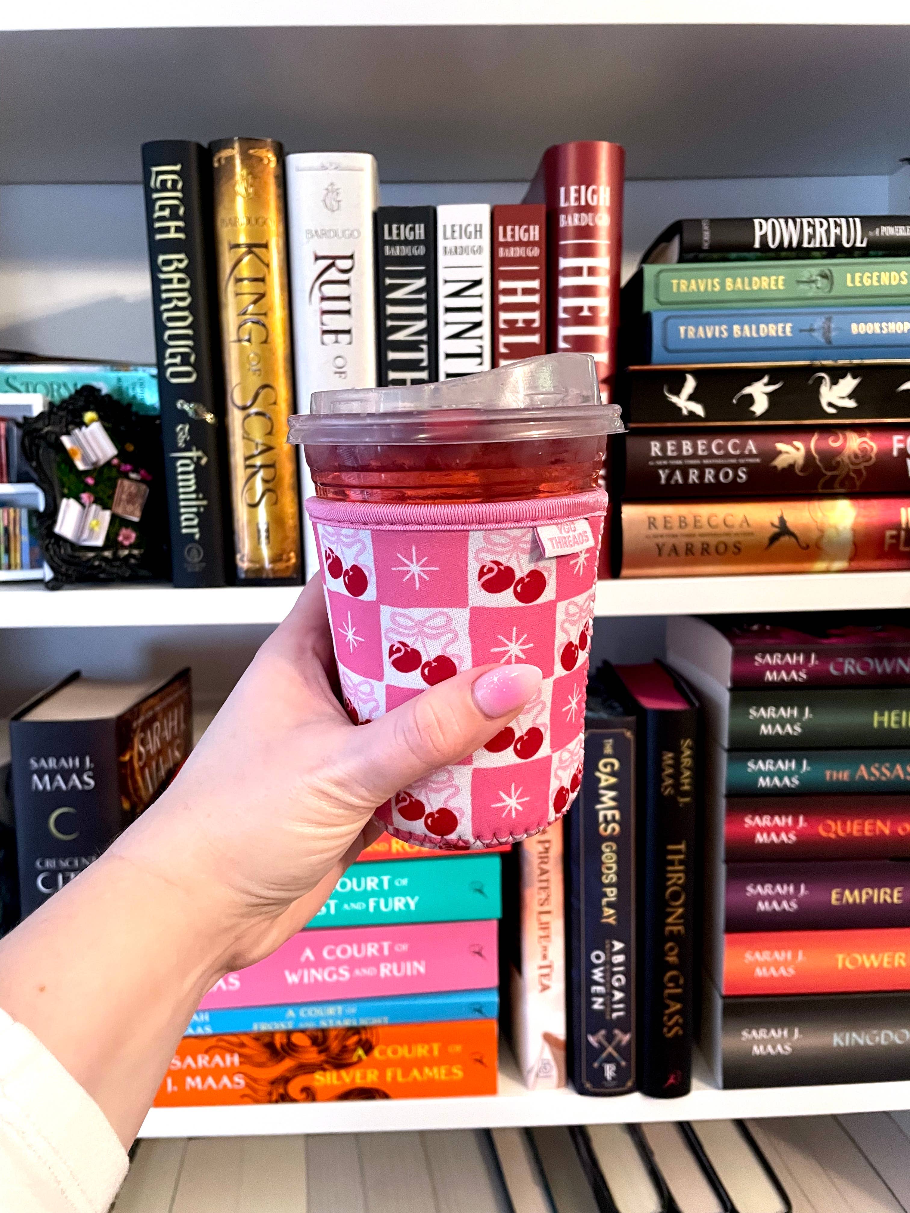 Cherry Bow Coquette Girl Iced Coffee Drink Sleeve - Small