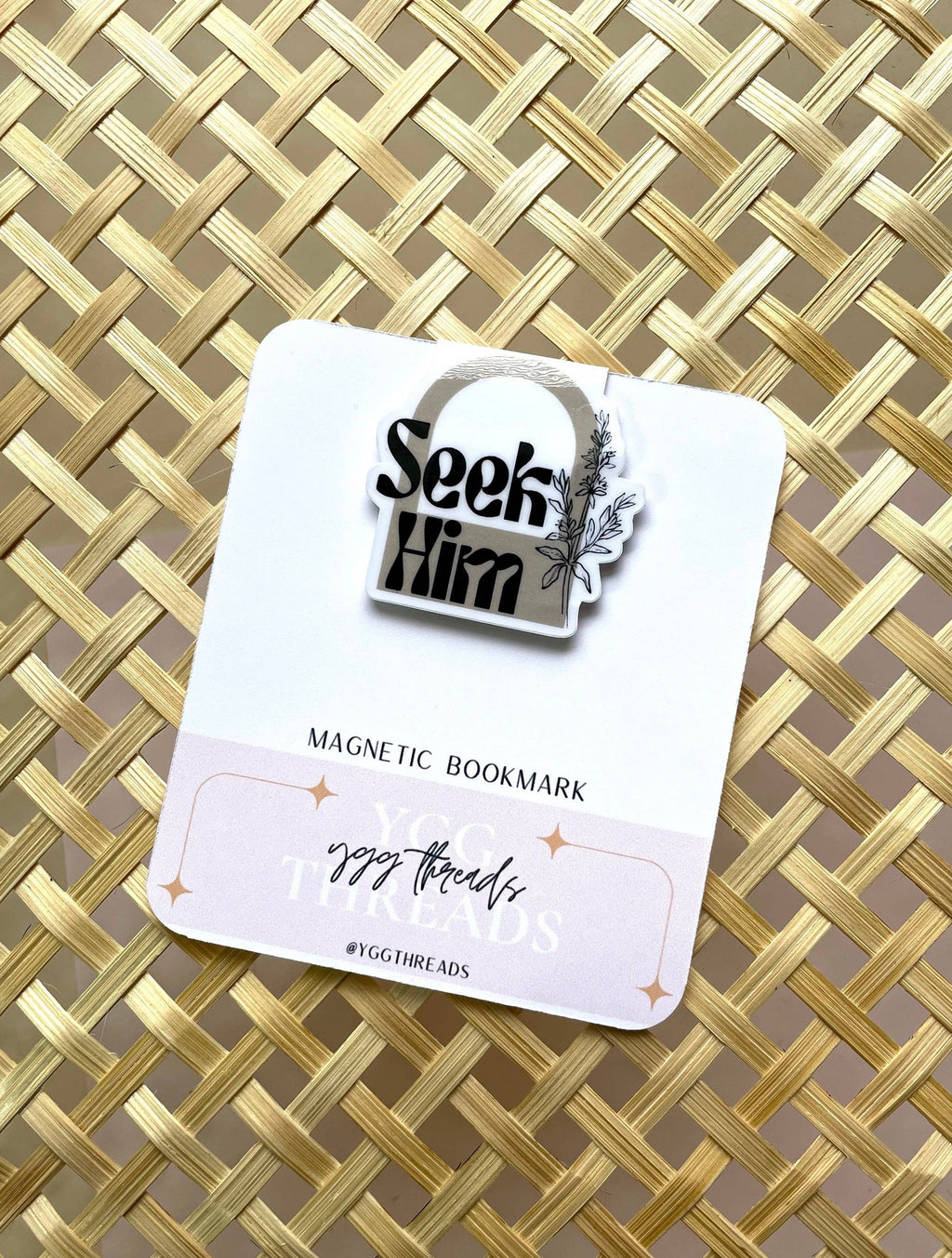 'Seek Him' Hyssop Flower God Faith | Magnetic Bookmark