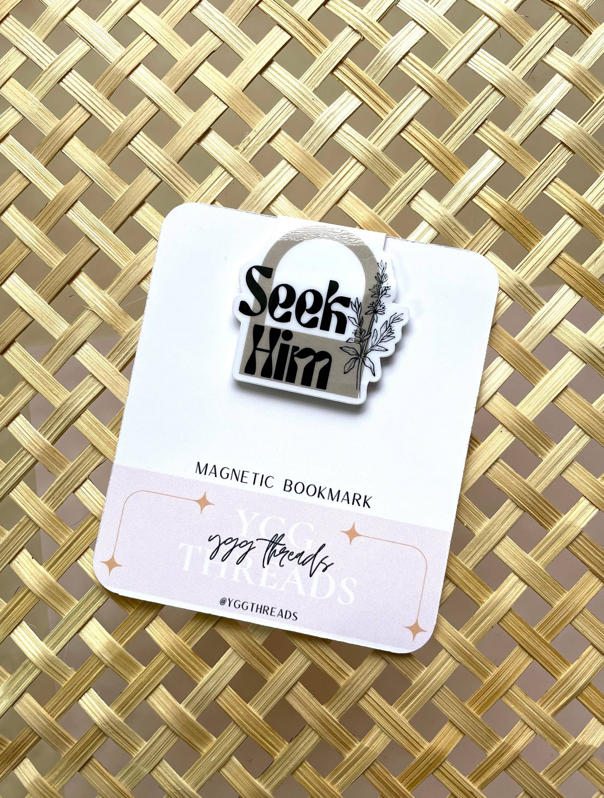 'Seek Him' Hyssop Flower God Faith | Magnetic Bookmark