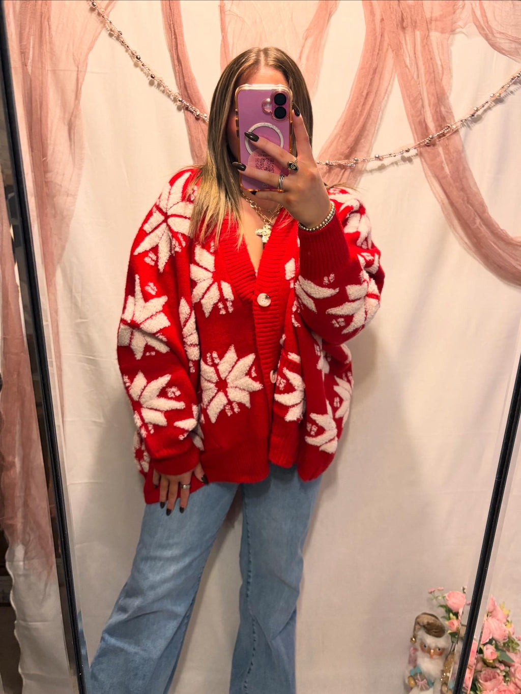 SNOWFLAKE SWEATER CARDIGAN