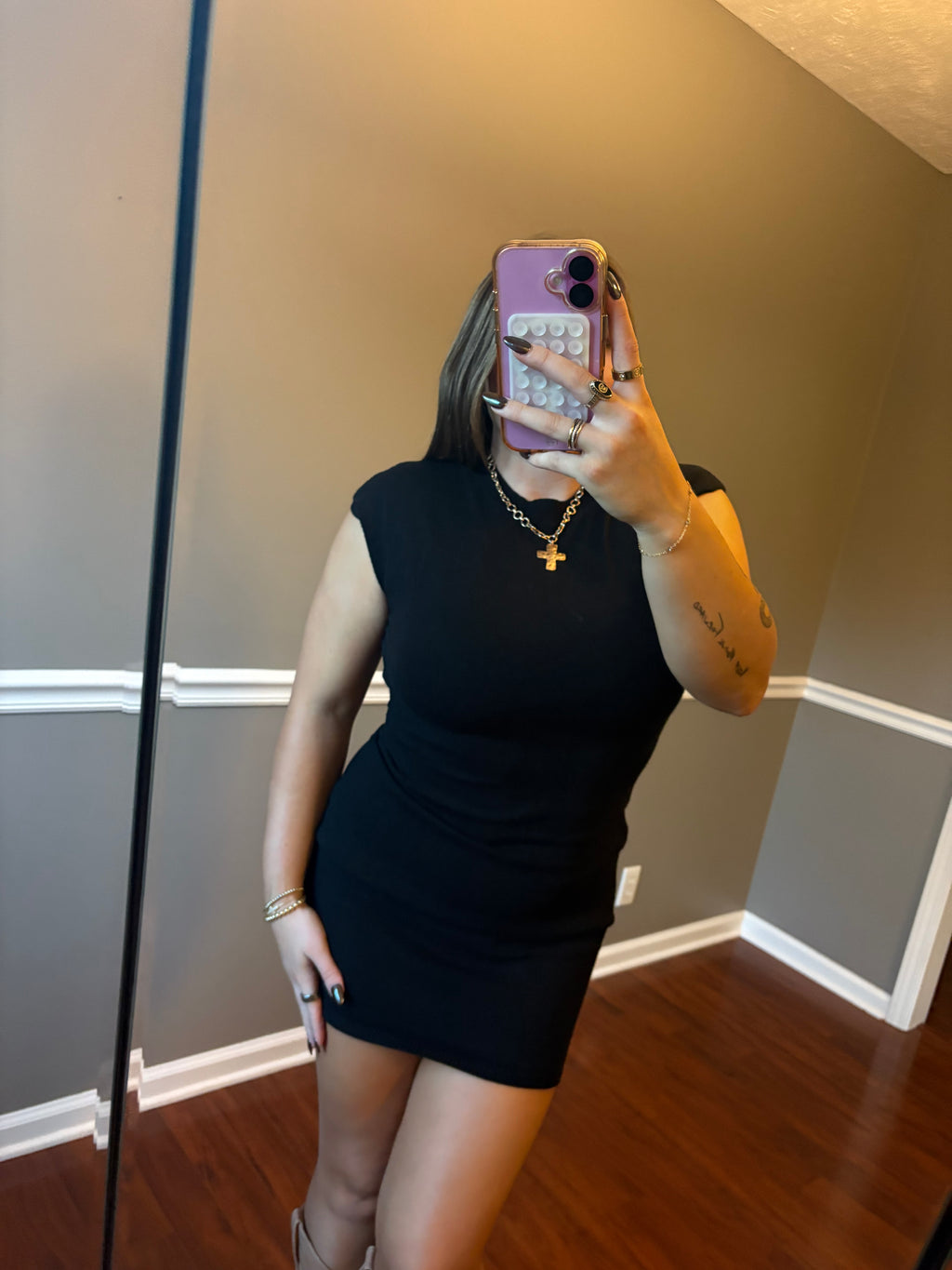 KENDALL MOCK NECK SWEATER MINI DRESS