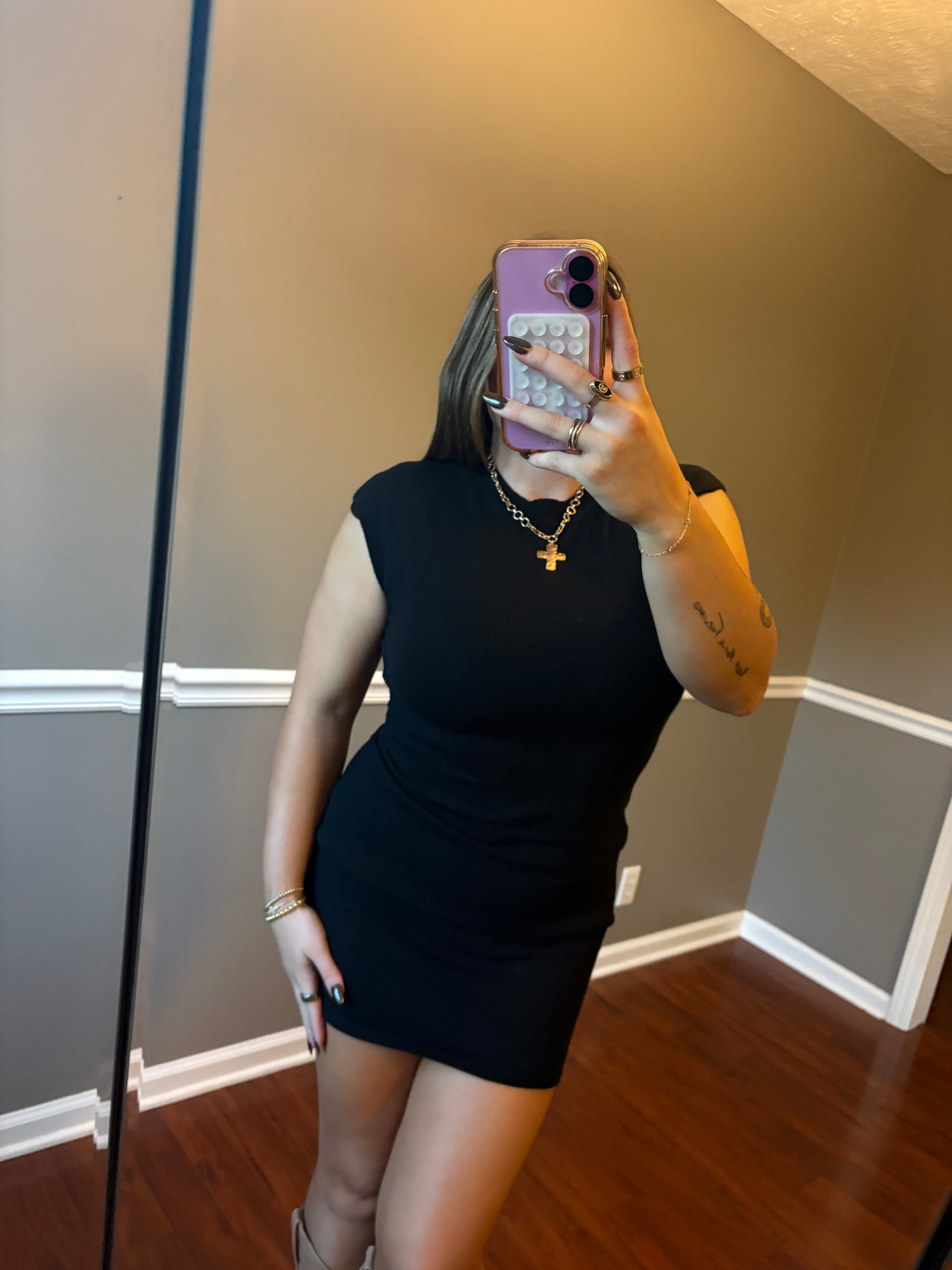 KENDALL MOCK NECK SWEATER MINI DRESS