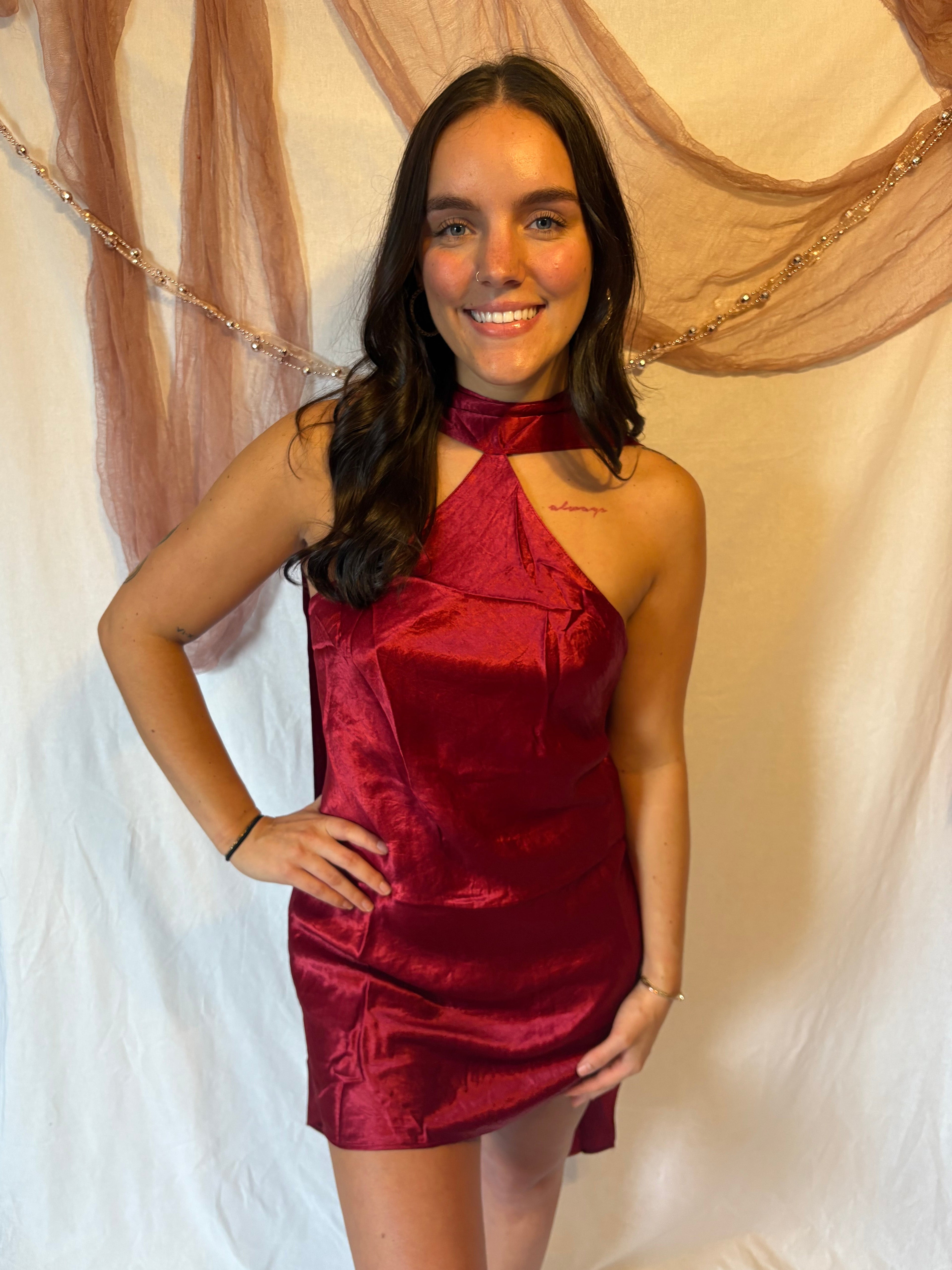 HEARTBREAKER SILK MINI DRESS