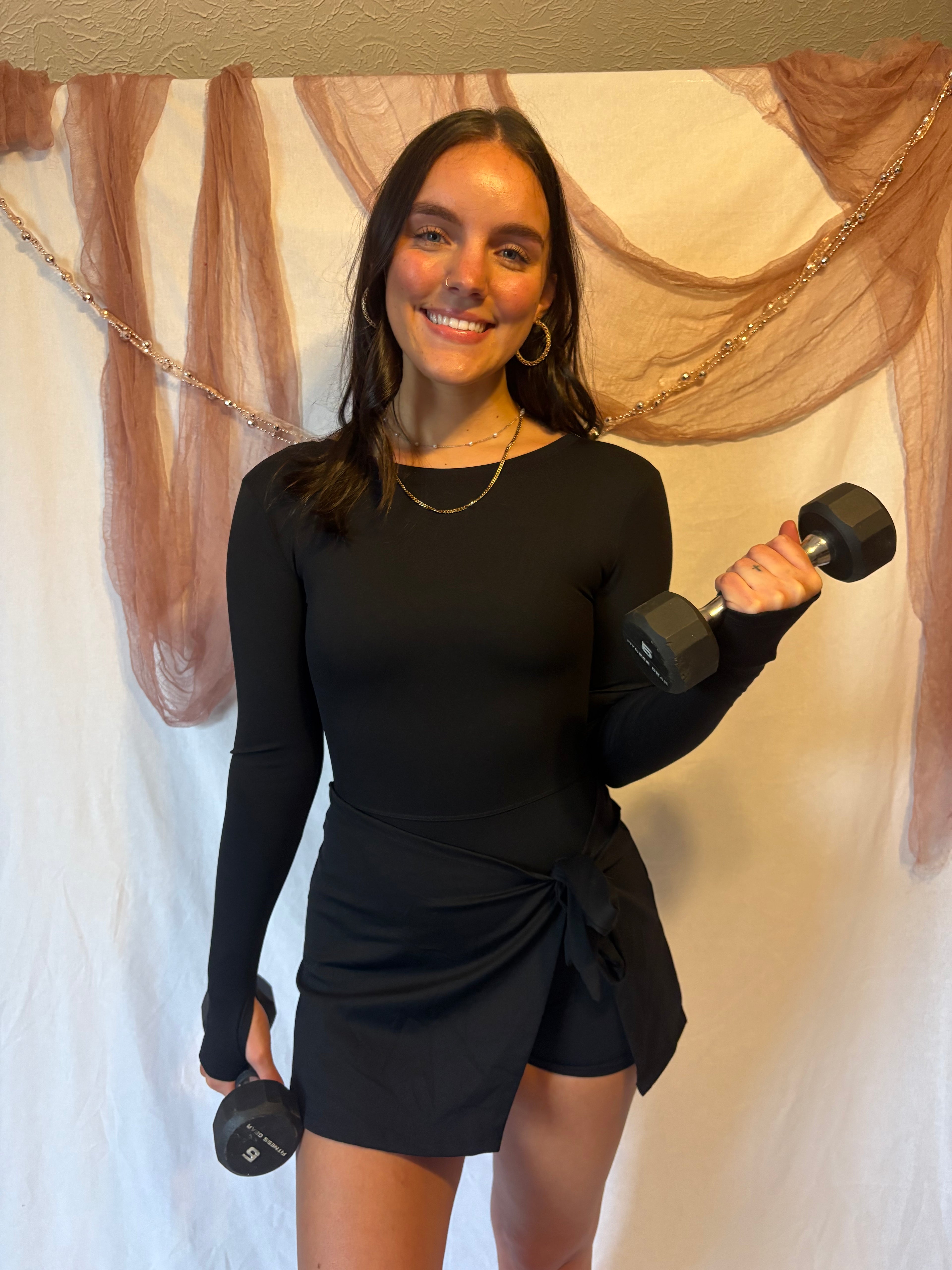 LONG SLEEVE WRAP ATHLETIC DRESS