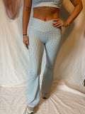 GINGHAM CROSSOVER FLARE LEGGINGS