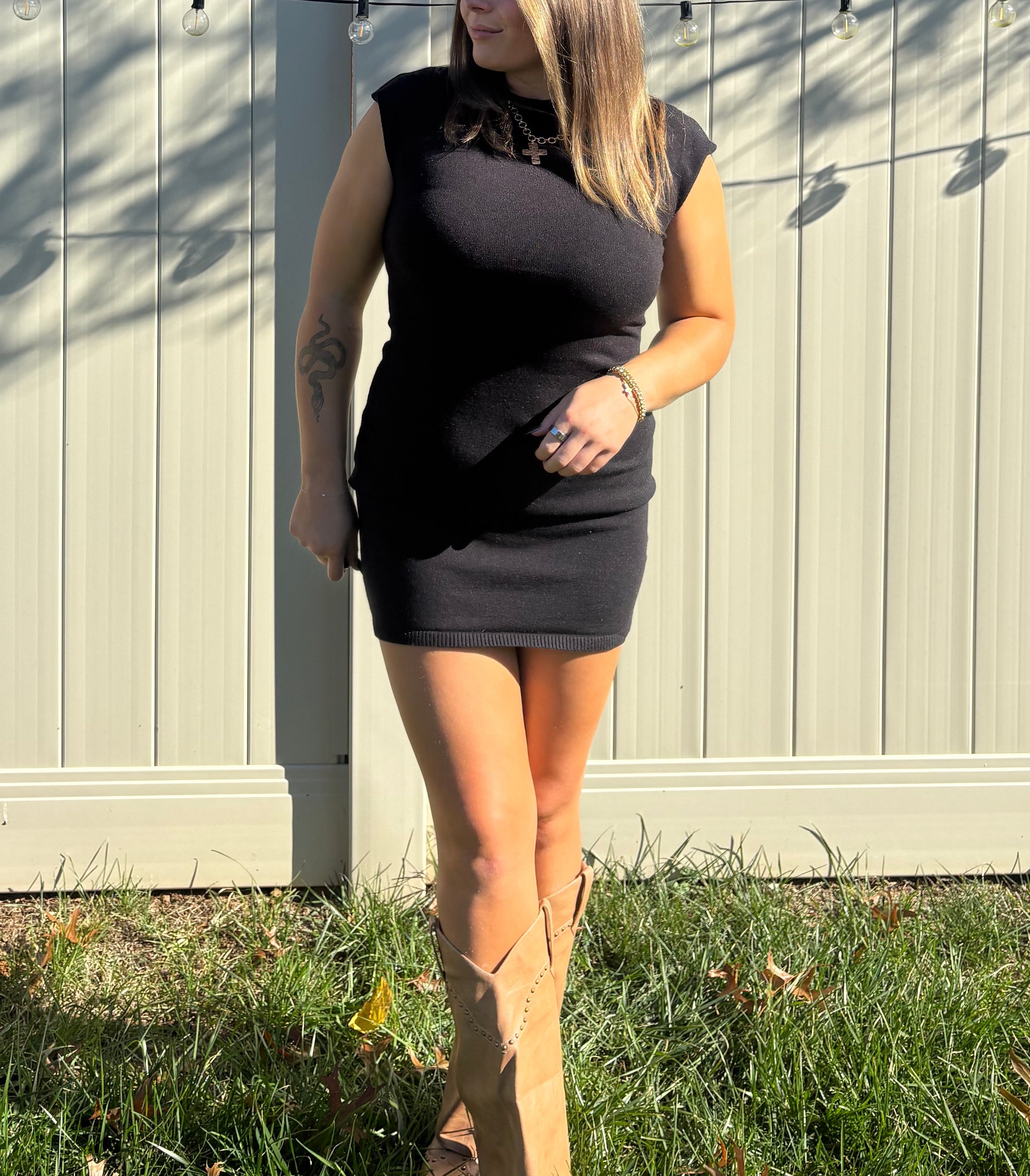 KENDALL MOCK NECK SWEATER MINI DRESS