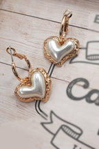 PEARL HEART DROP EARRINGS