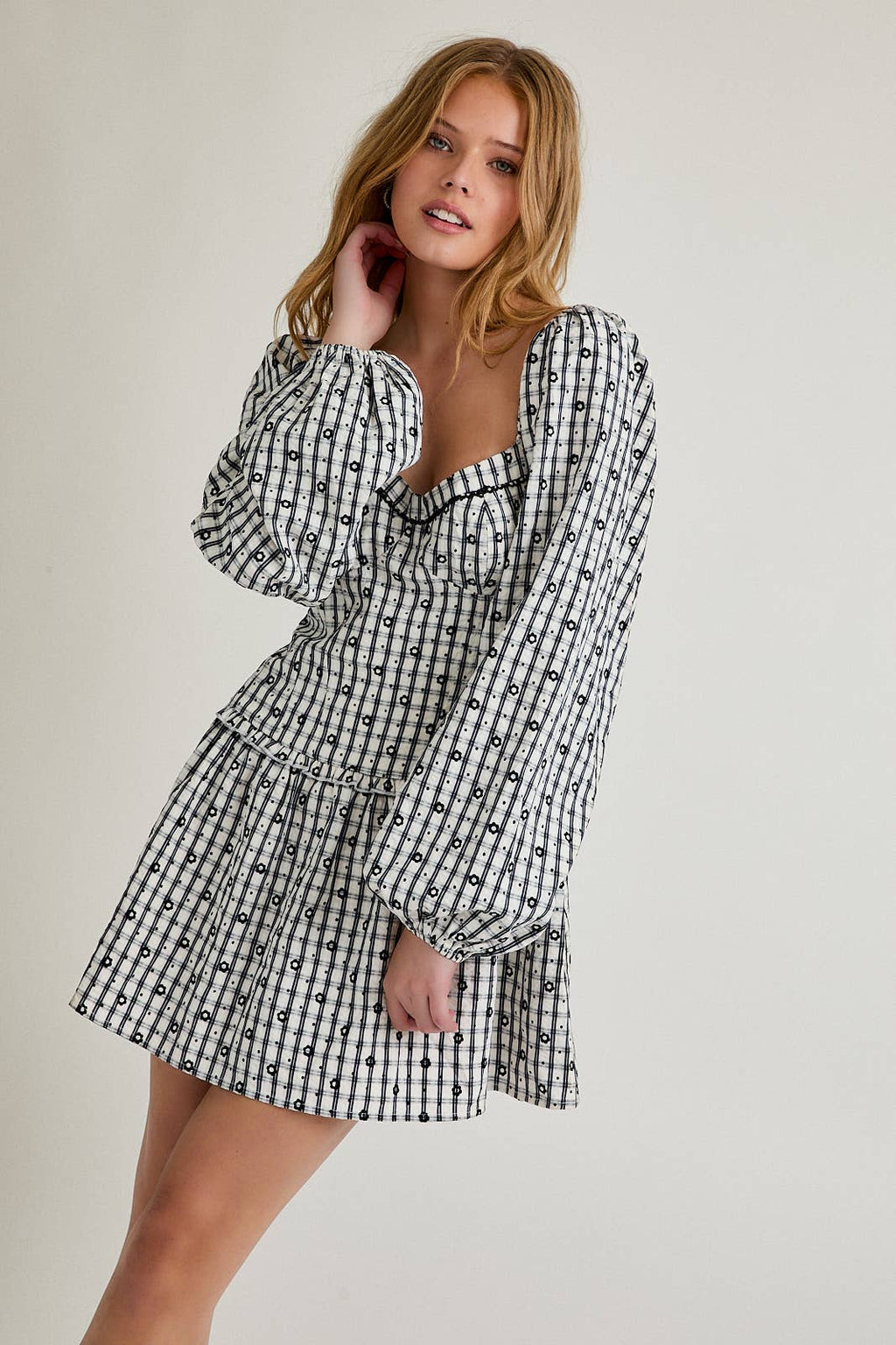 CLAIRE PUFF SLEEVE MINI DRESS