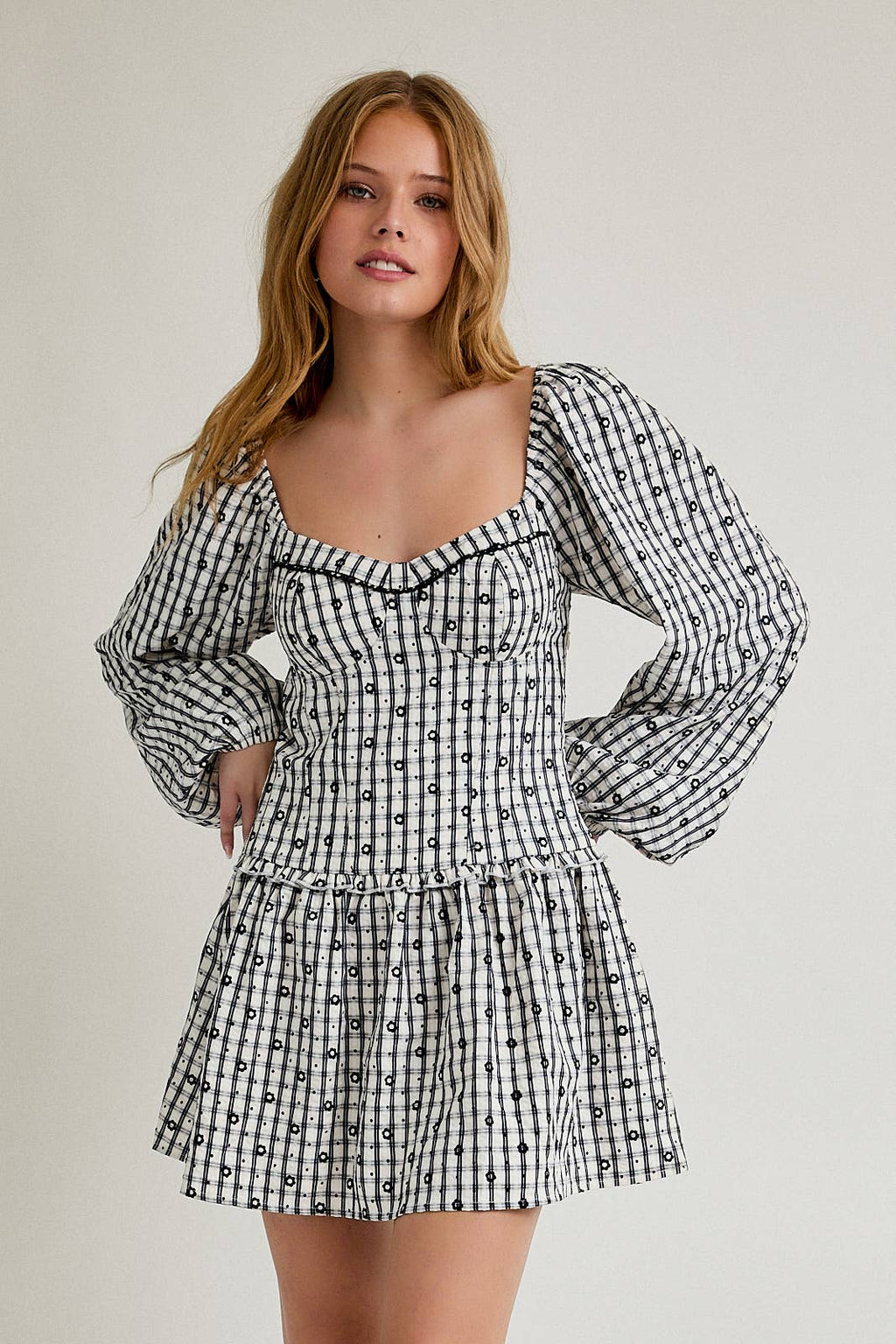CLAIRE PUFF SLEEVE MINI DRESS