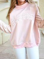 'BLESSED' MOCKNECK SWEATSHIRT