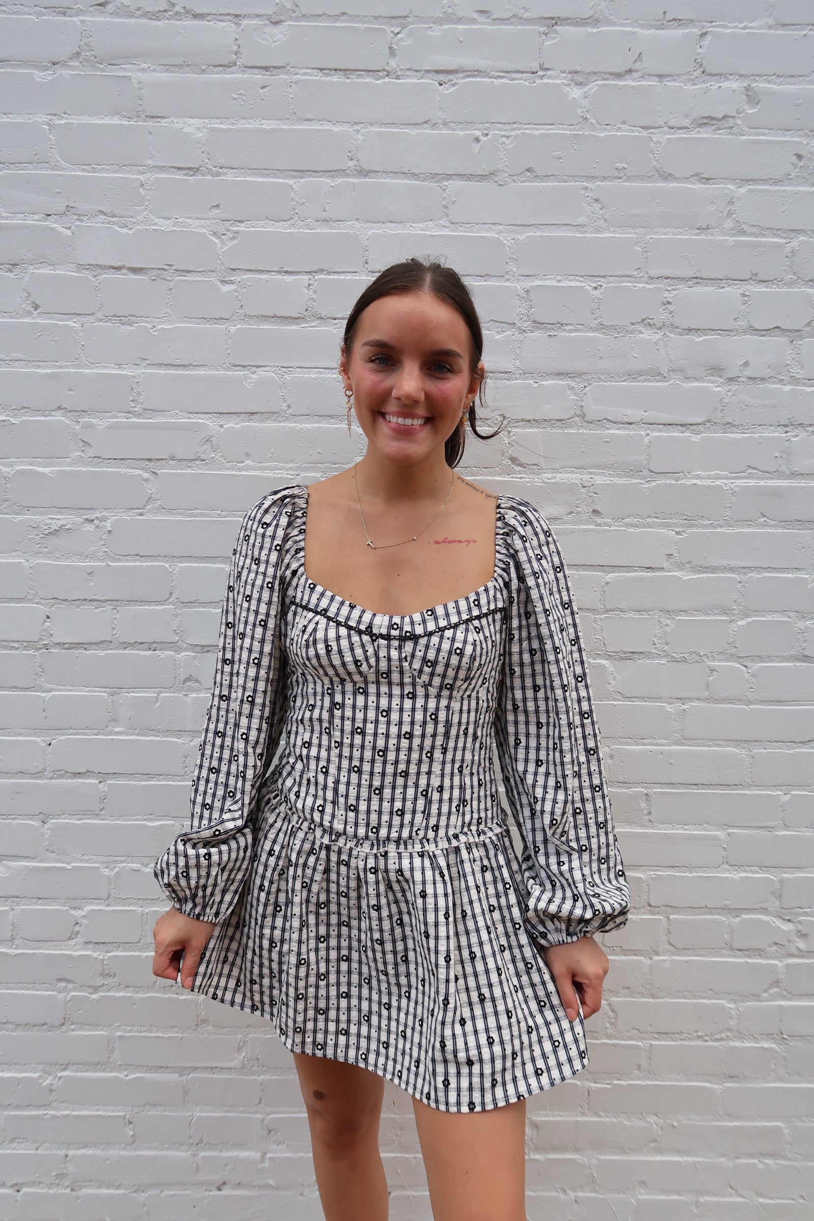 CLAIRE PUFF SLEEVE MINI DRESS