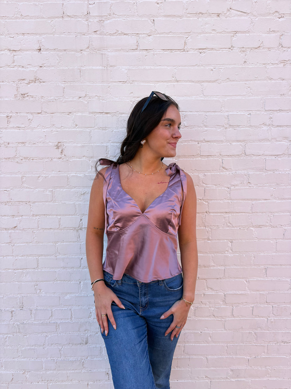 POP THE CHAMPAGNE SATIN TOP