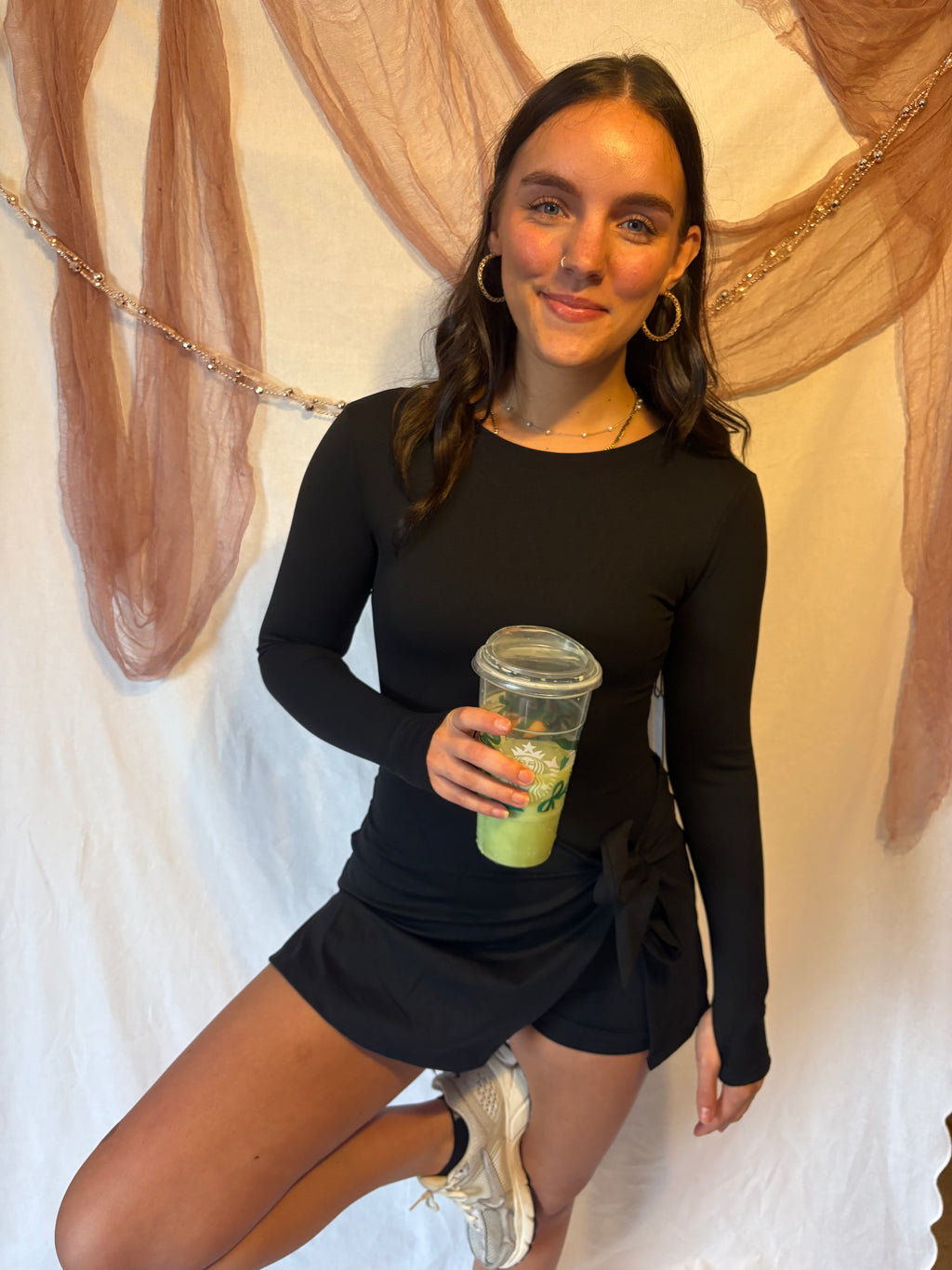 LONG SLEEVE WRAP ATHLETIC DRESS