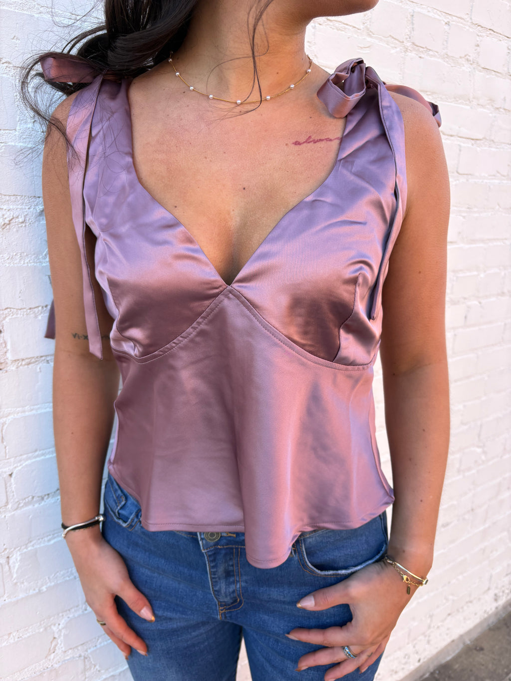 POP THE CHAMPAGNE SATIN TOP