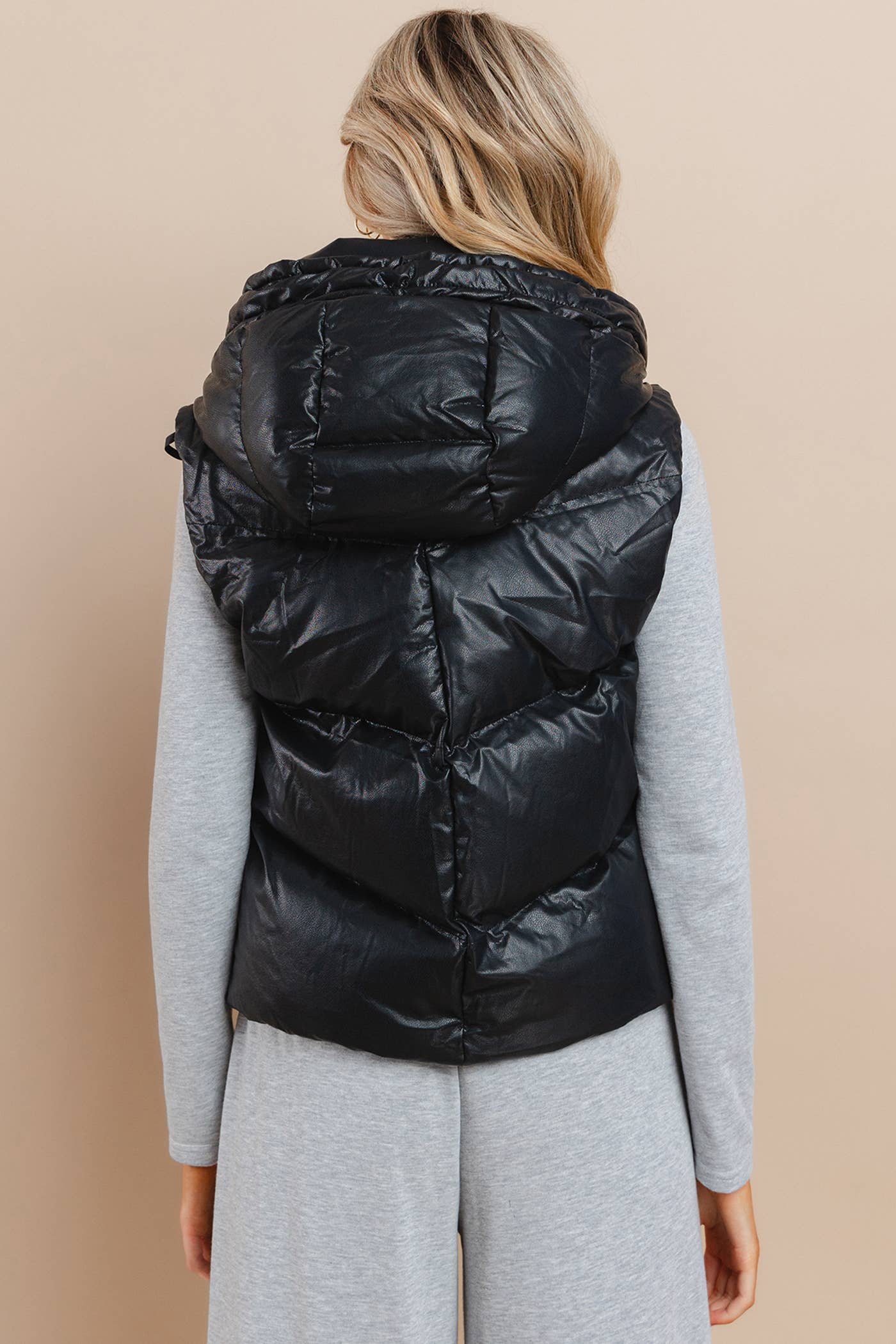 LEATHER PUFFER VEST