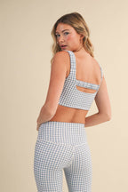 GINGHAM PRINT SPORTS BRA