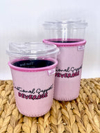 Pink 'Emotional Support' Iced Coffee Drink Sleeve- Medium