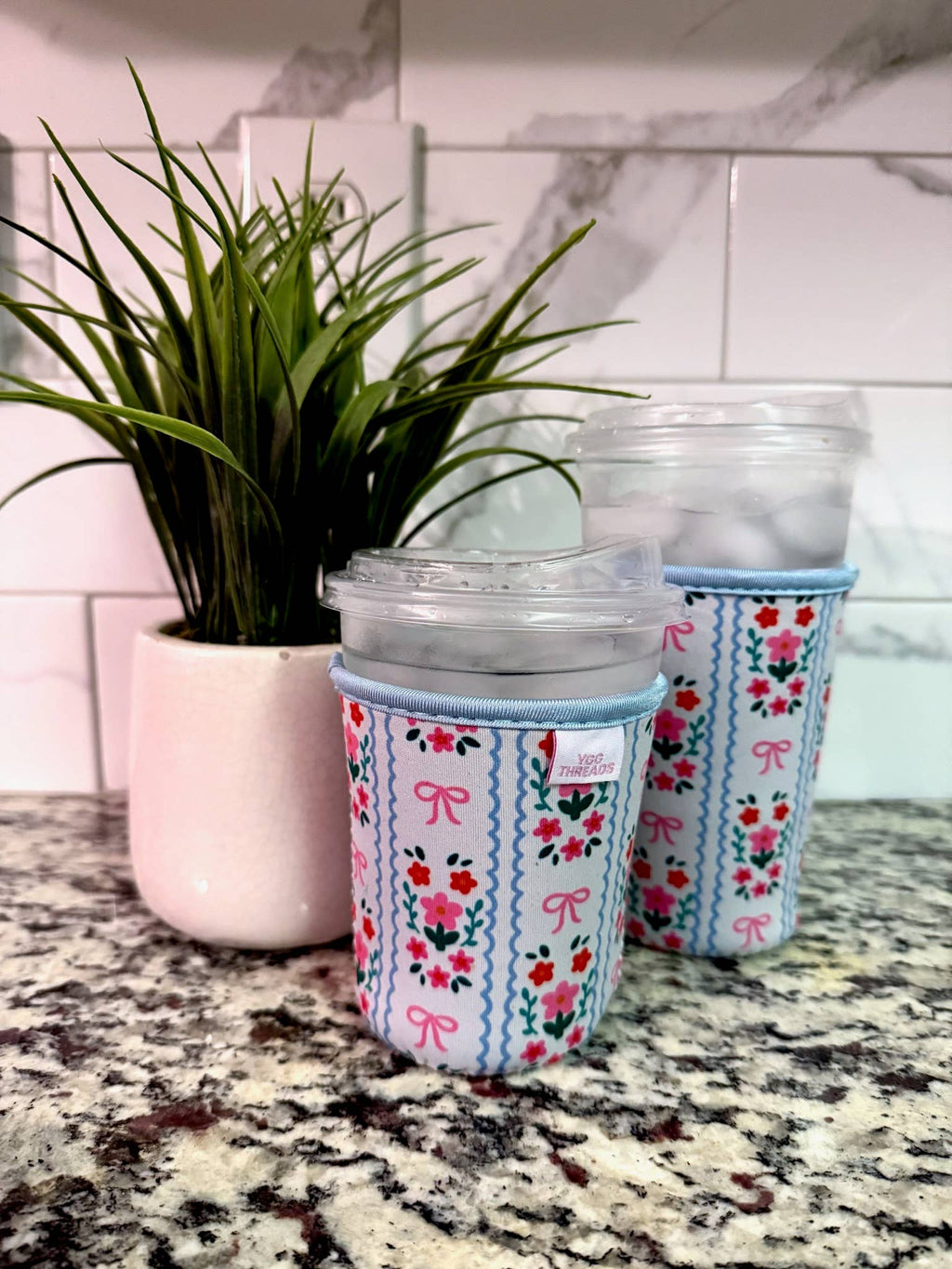 Summer Stripes Iced Coffee Drink Sleeve- Medium